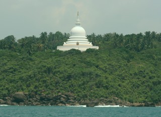 Peace Pagoda east of Galle, a gift from Japan 