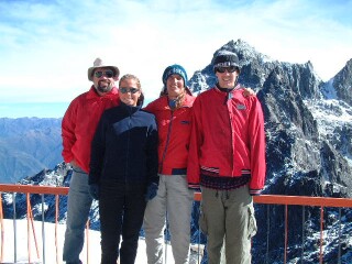 The Hacking family at the top of the Teleferico