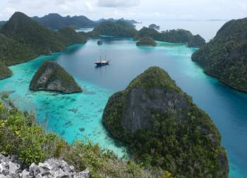 View of south bay Wayag, northern Raja Ampat 