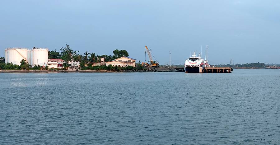 Docks, with Port Batan in the distance
