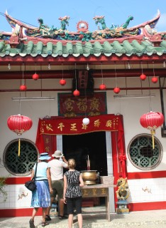 Outside one of Melaka's many Chinese temples