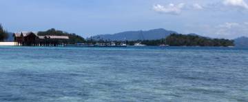 Snorkelers eye view of the rally boats in Saronde