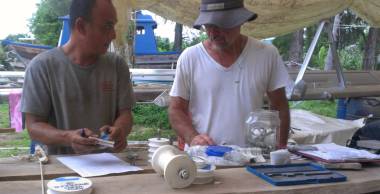 Discussing sheaves and such with Rob, a local machinist