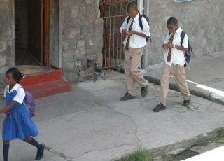 School kids in the capital of Roseau