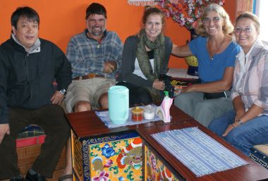 Sailesh Pradhan and the gang at lunch, Gangtok