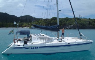 Warren, on Scud, anchored at Iles of Pines