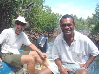 The river to the plantation was lined with mangroves