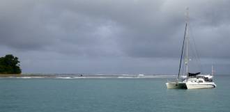 Soggy Paws at our Saukris anchorage