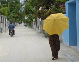 Street scene in Hithadhoo, Addu Atoll, Maldives