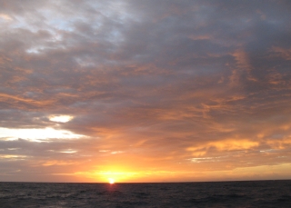 A fiery sunset on the Indian Ocean