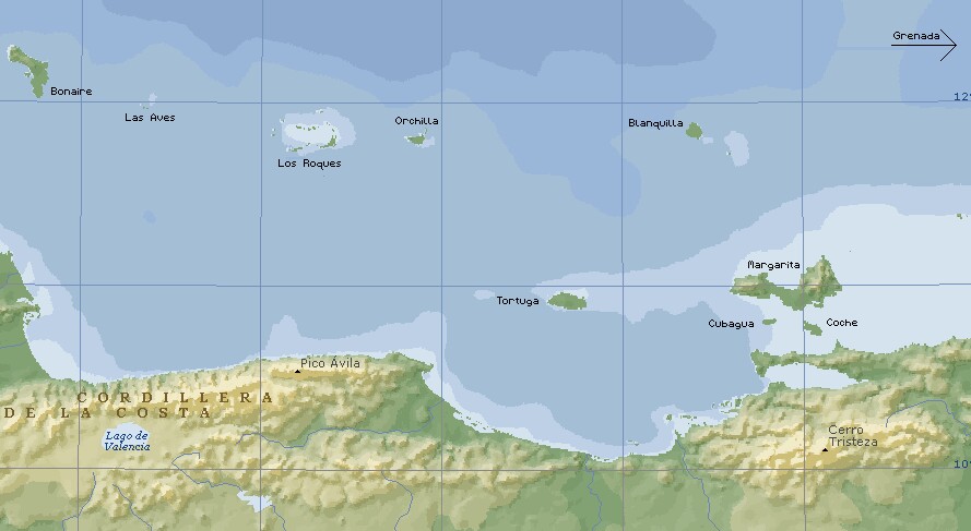 Venezuelan coastal map