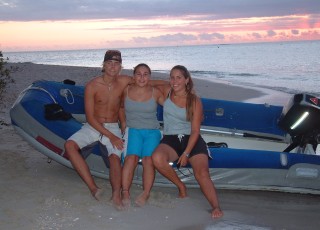 Warren, Tianna and Amanda on Tenia Island