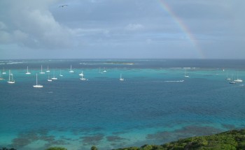 Rainbow over the Tobago Cays