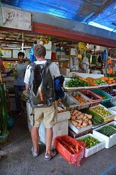 Jamie, from s/v Totem, shops in Male, Maldives