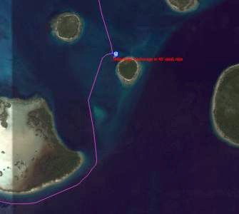Tredau Island anchorage and approaches