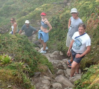 Intrepid hikers on Mount Soufriere