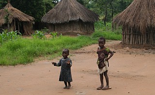Kids in a farm workers' village, Zambia